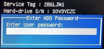 enter hdd password dell